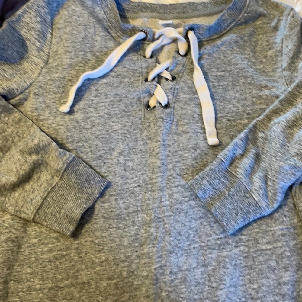 Old navy gray tie neck sweatshirt XL